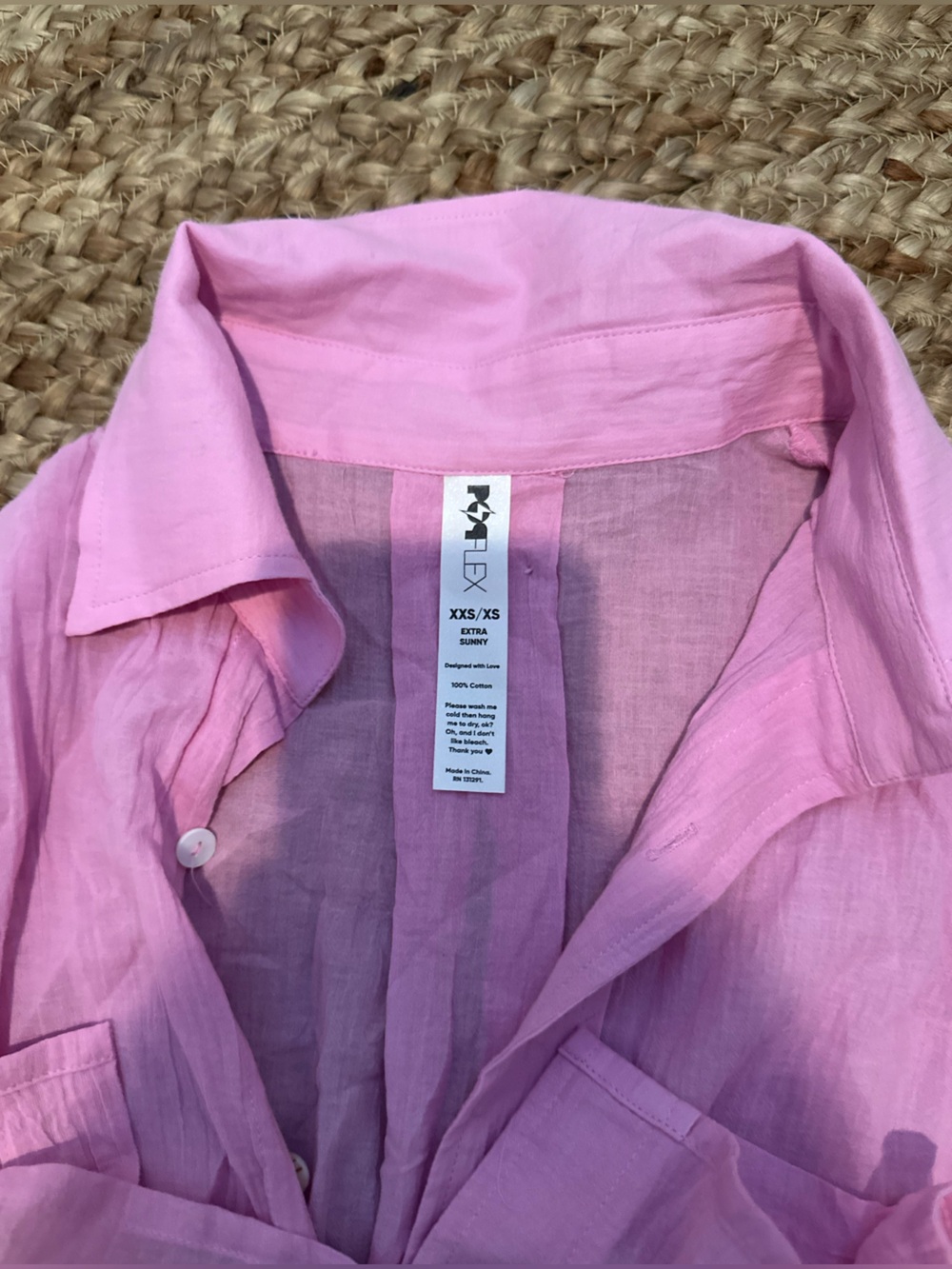 LINEN BUTTON DOWN TOP/DRESS - Picture 2 of 2